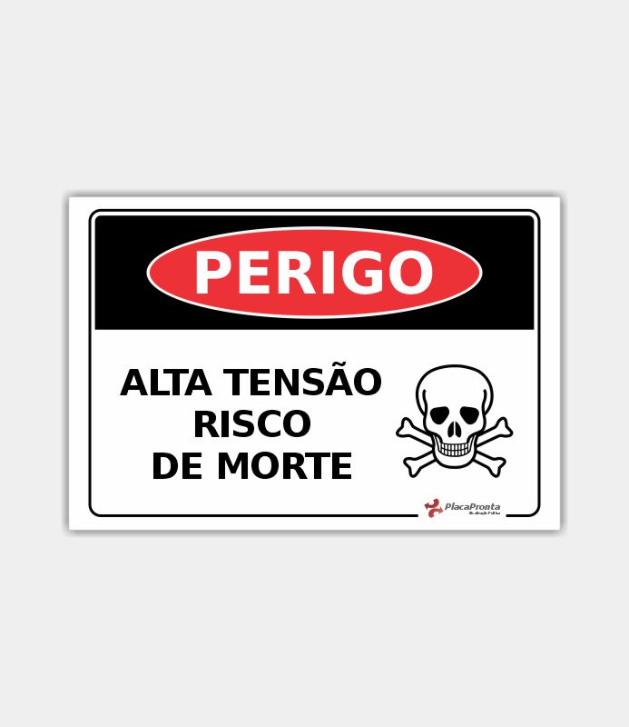 Placa Perigo Alta Tensão Risco de Morte